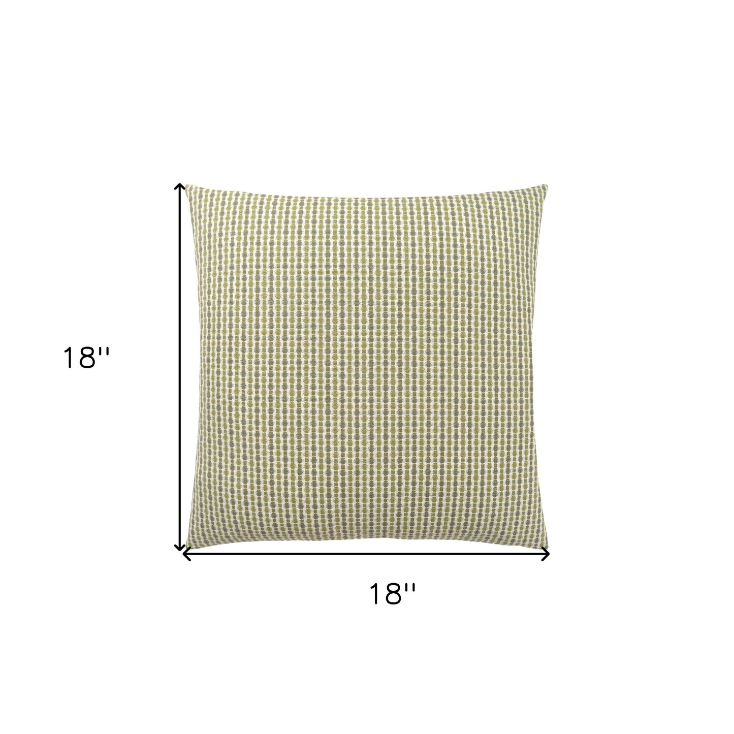 Set Of Two 18" X 18" Green and White Polyester Striped Zippered Pillow