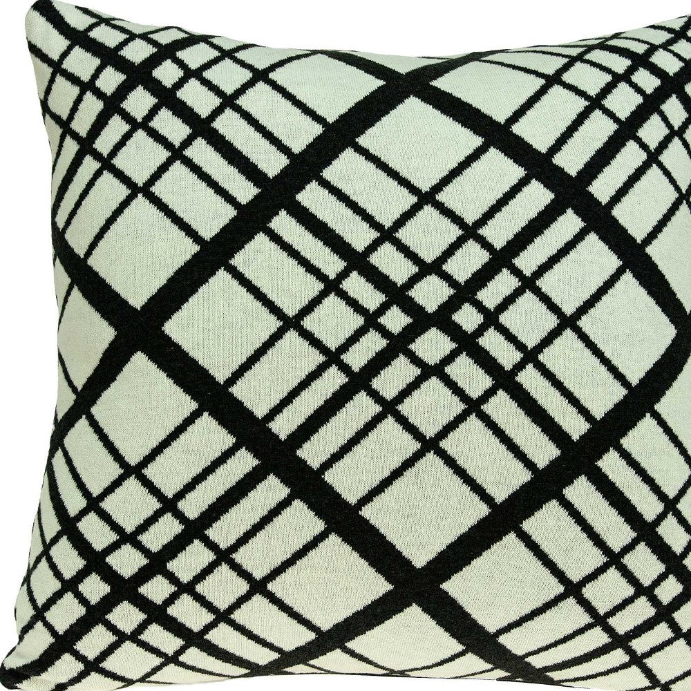 Crossover White & Black Pillow