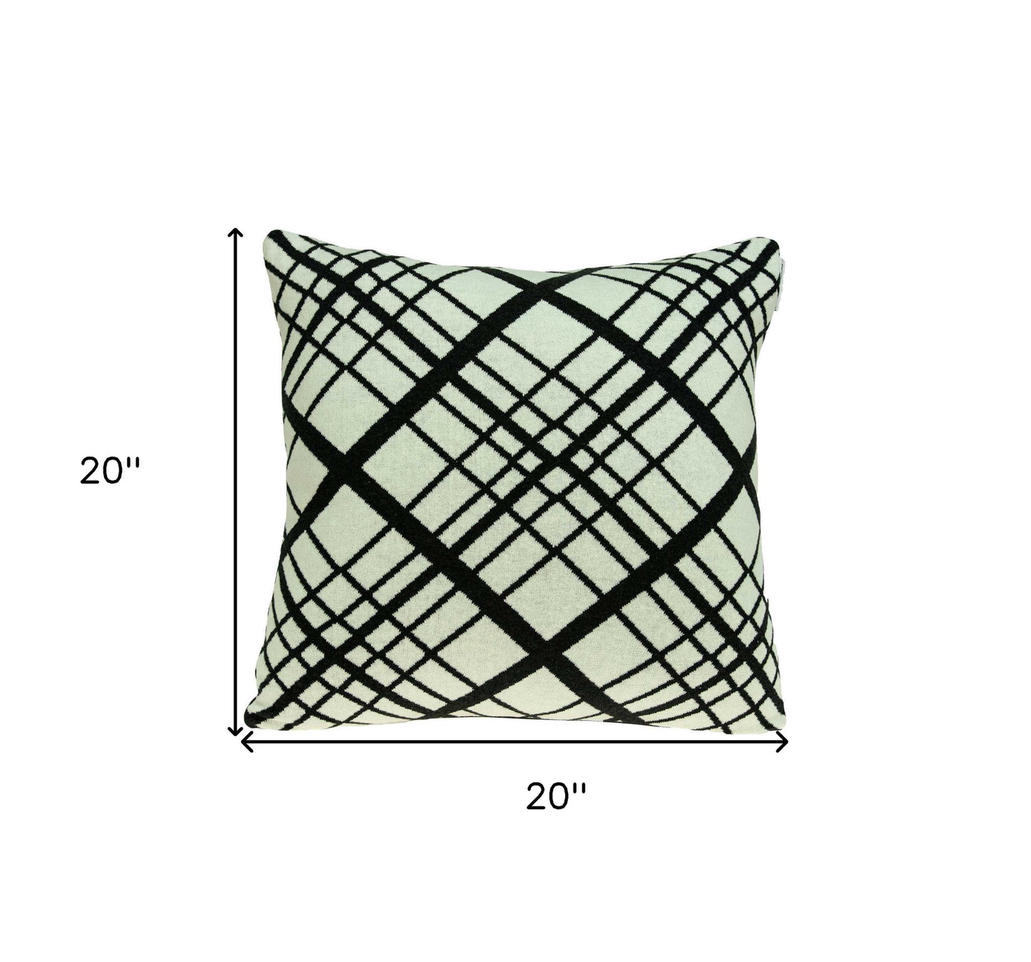 Crossover White & Black Pillow