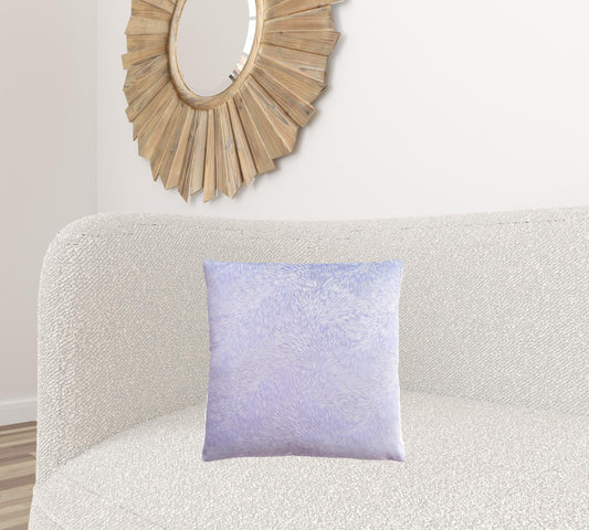 Set Of Two 18" X 18" Purple Polyester Feather Zippered Pillow