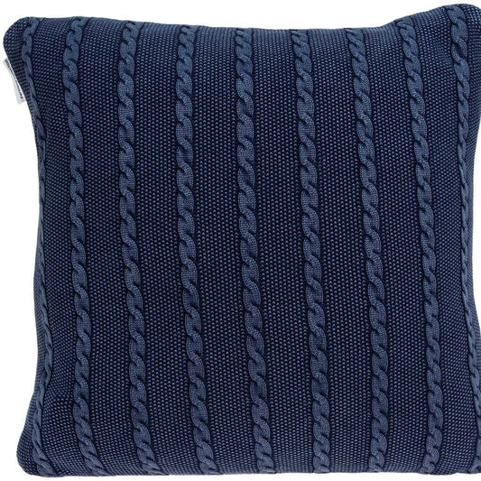 18" X 5" X 18" Transitional Blue Pillow Cover With Poly Insert