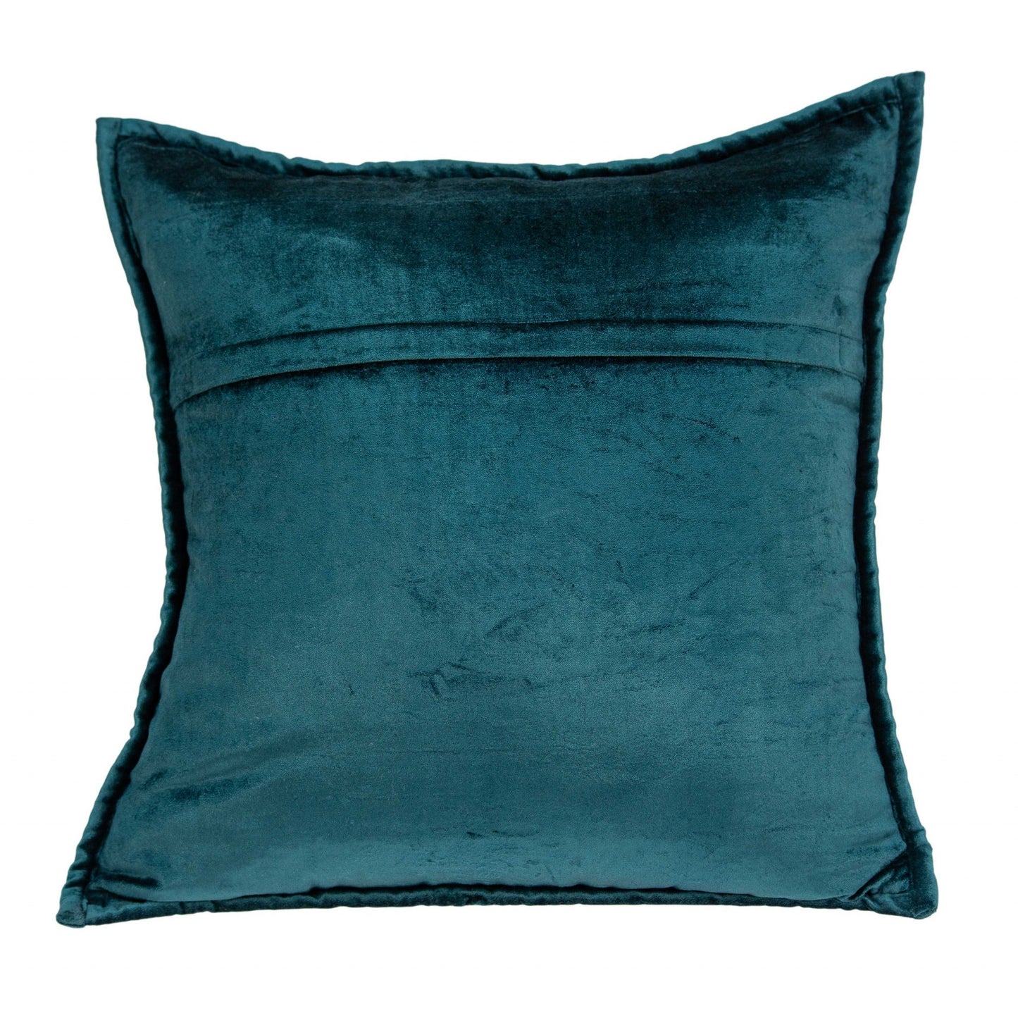 20" X 7" X 20" Transitional Teal Solid Quilted Pillow Cover With Poly Insert