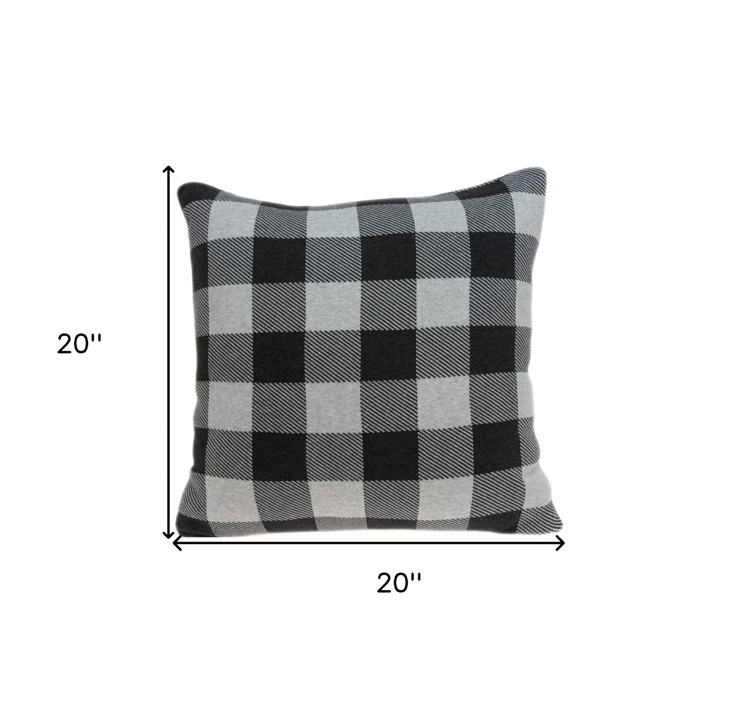 Square Buffalo Check Gray Accent Pillow