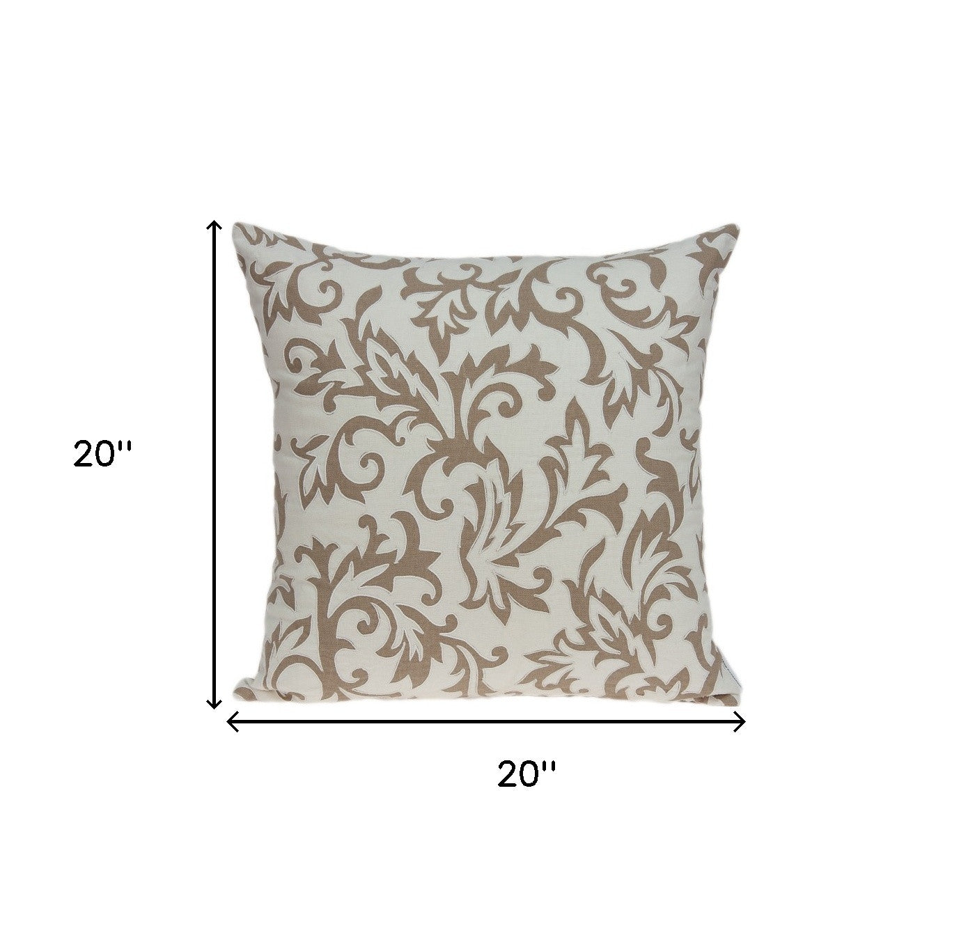 20" X 7" X 20" Transitional Beige Pillow Cover With Poly Insert