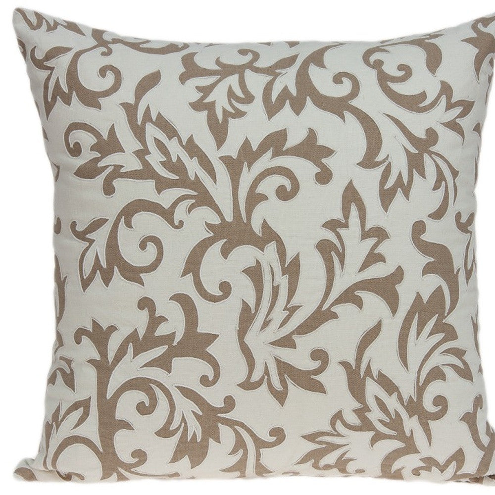 20" X 7" X 20" Transitional Beige Pillow Cover With Poly Insert