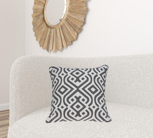 20" X 7" X 20" Gray And White Accent Pillow Cover With Poly Insert