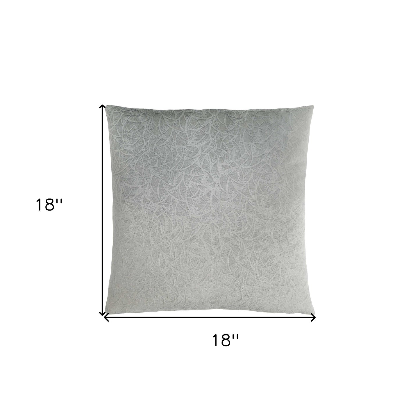 18" X 18" Light Gray Velvet Polyester Abstract Zippered Pillow