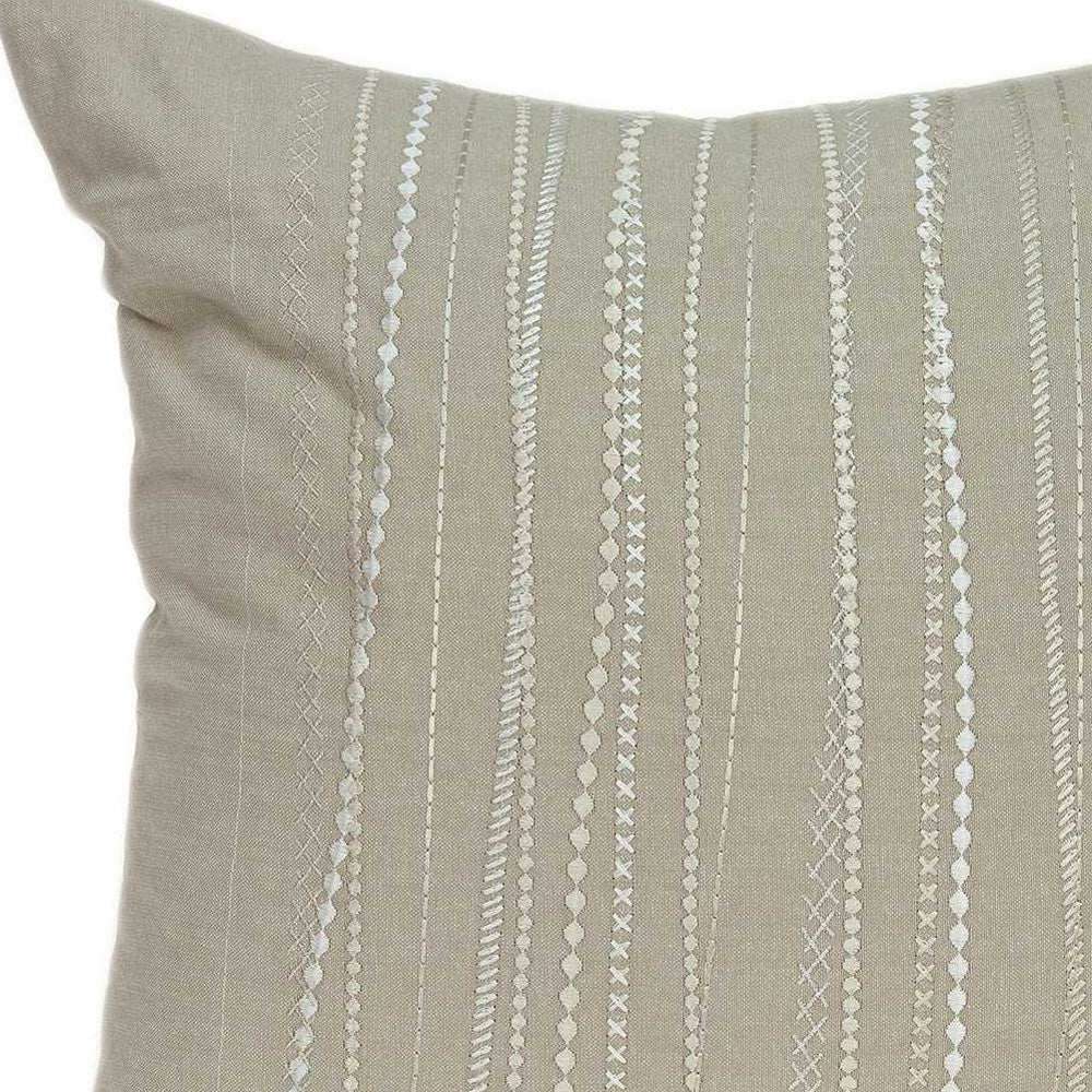 20" X 7" X 20"  Charming Transitional Beige Pillow Cover With Poly Insert