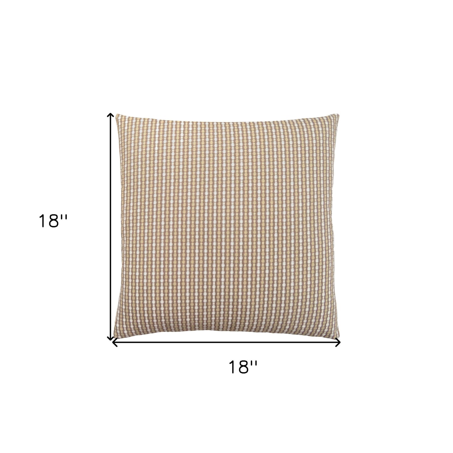 Set Of Two 18" X 18" Taupe Polyester Striped Zippered Pillow