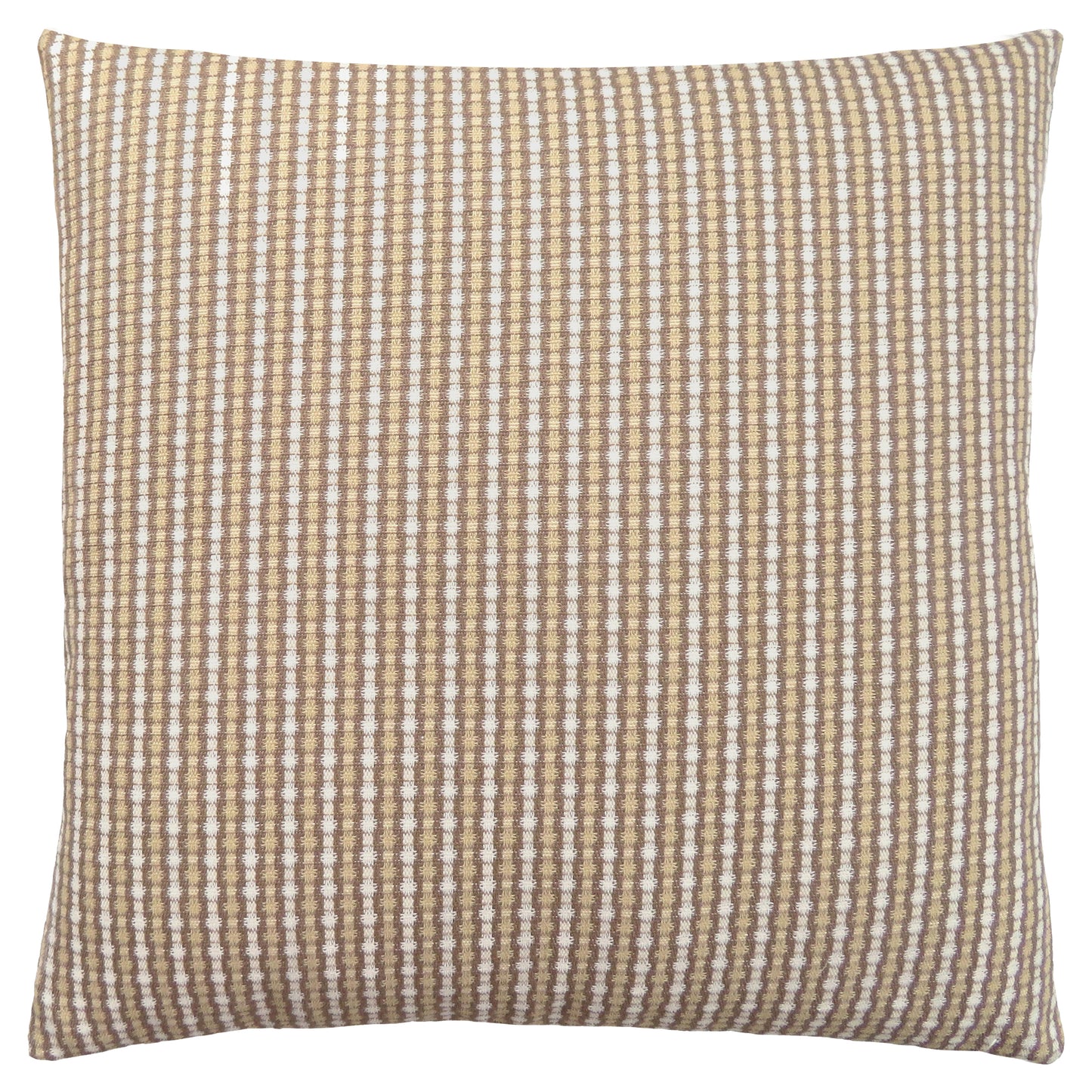 Set Of Two 18" X 18" Taupe Polyester Striped Zippered Pillow