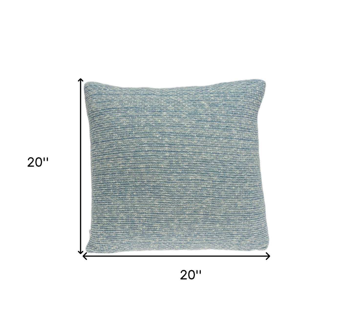 20" X 7" X 20" Transitional Blue Pillow Cover With Poly Insert