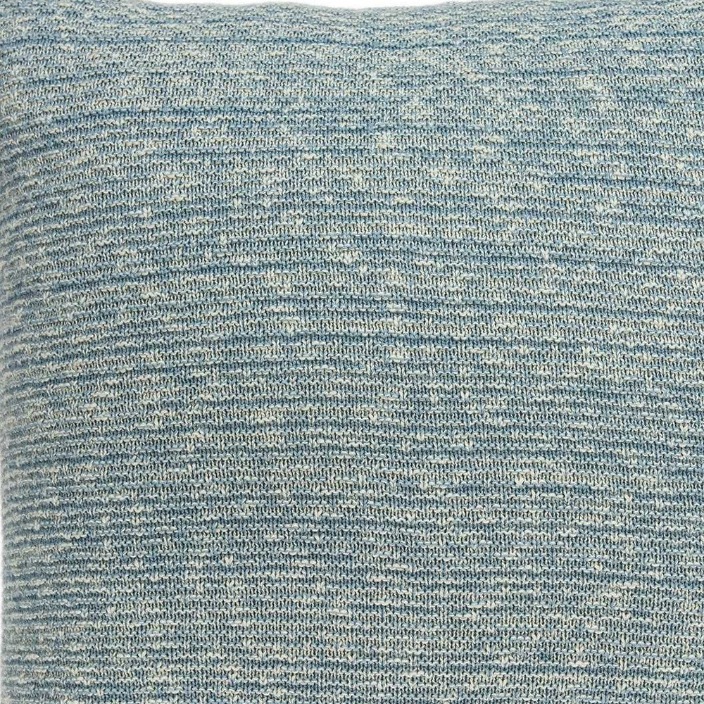 20" X 7" X 20" Transitional Blue Pillow Cover With Poly Insert