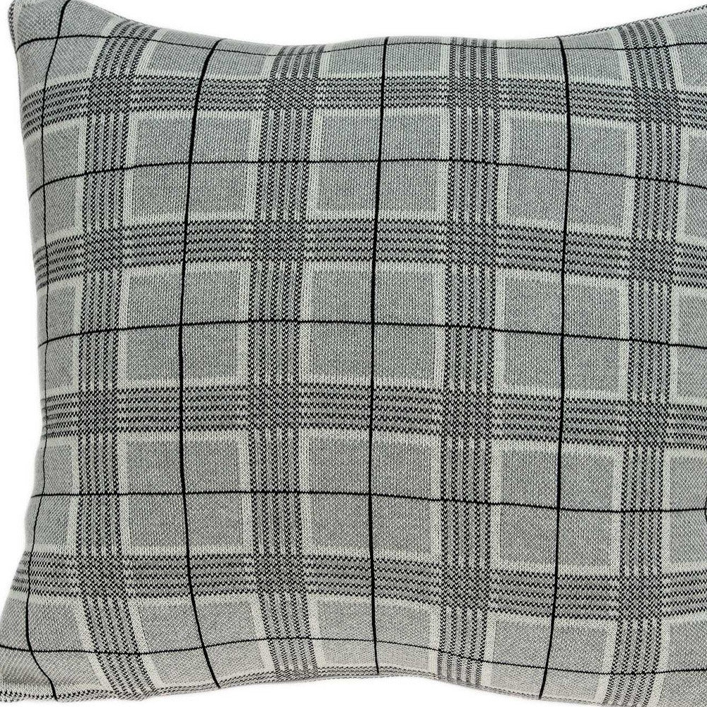 20" X 7" X 20" Transitional Gray Accent Pillow Cover With Poly Insert