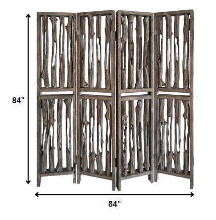 84" X 3" X 84" Weathered Brown, Wood, Wrightwood - Screen