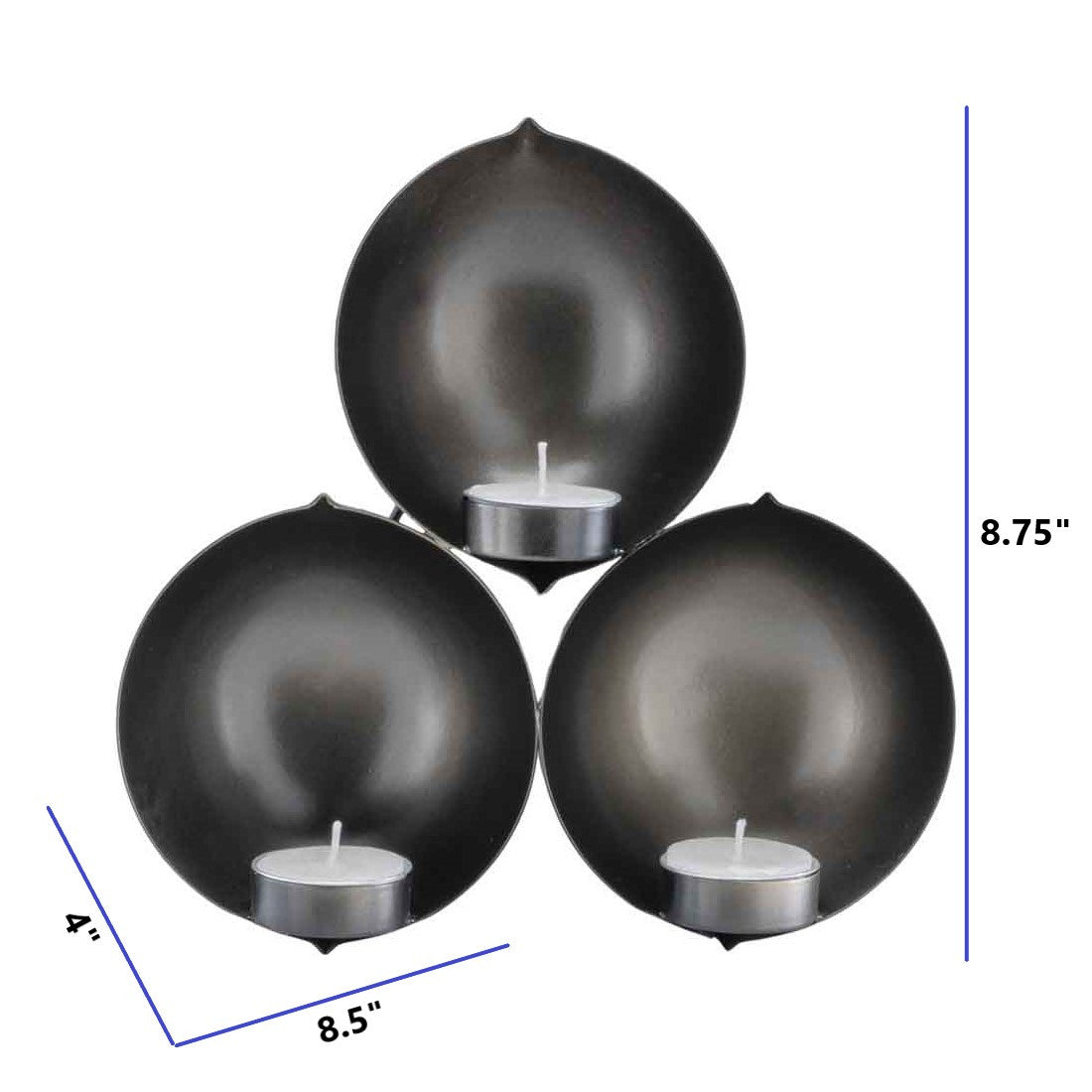 2.75" X 8.5" X 8.75" Bronze Cluster 3 Lite Wall Sconce