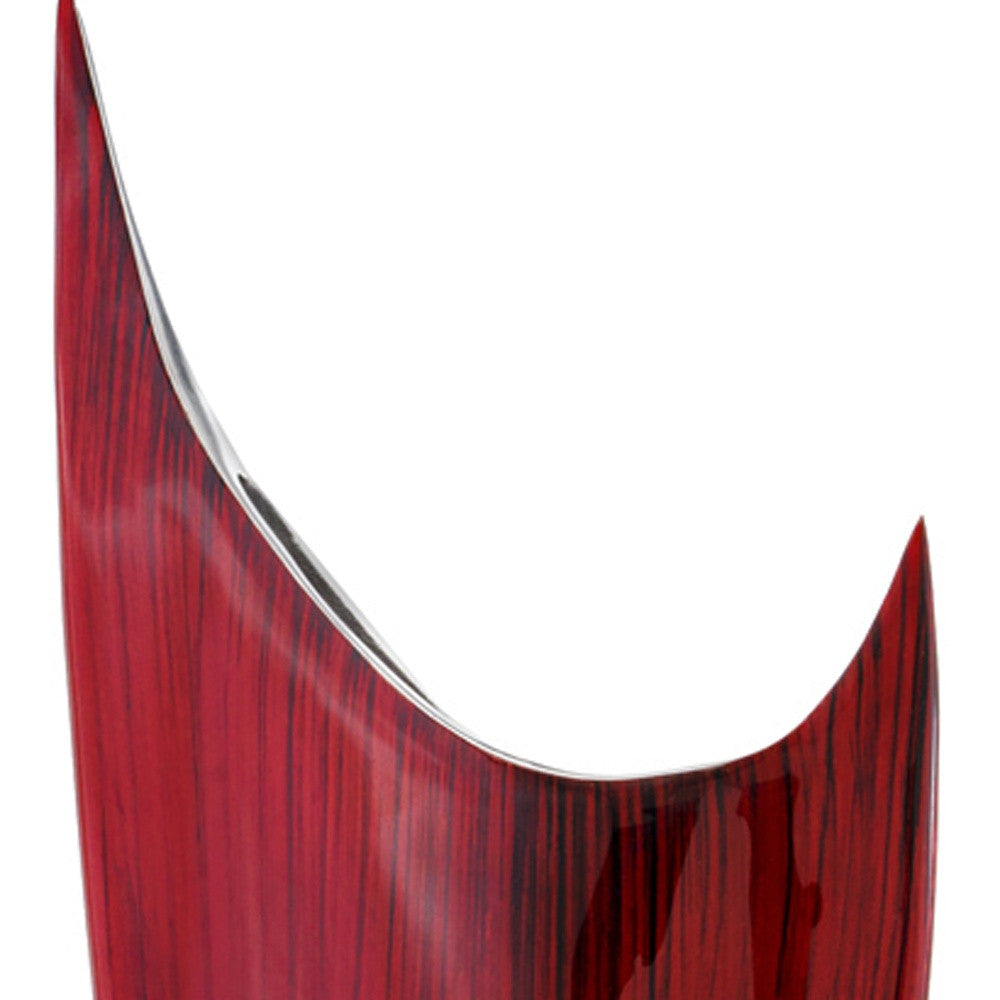 18" Red Aluminum Contemporary Pointed Table Vase