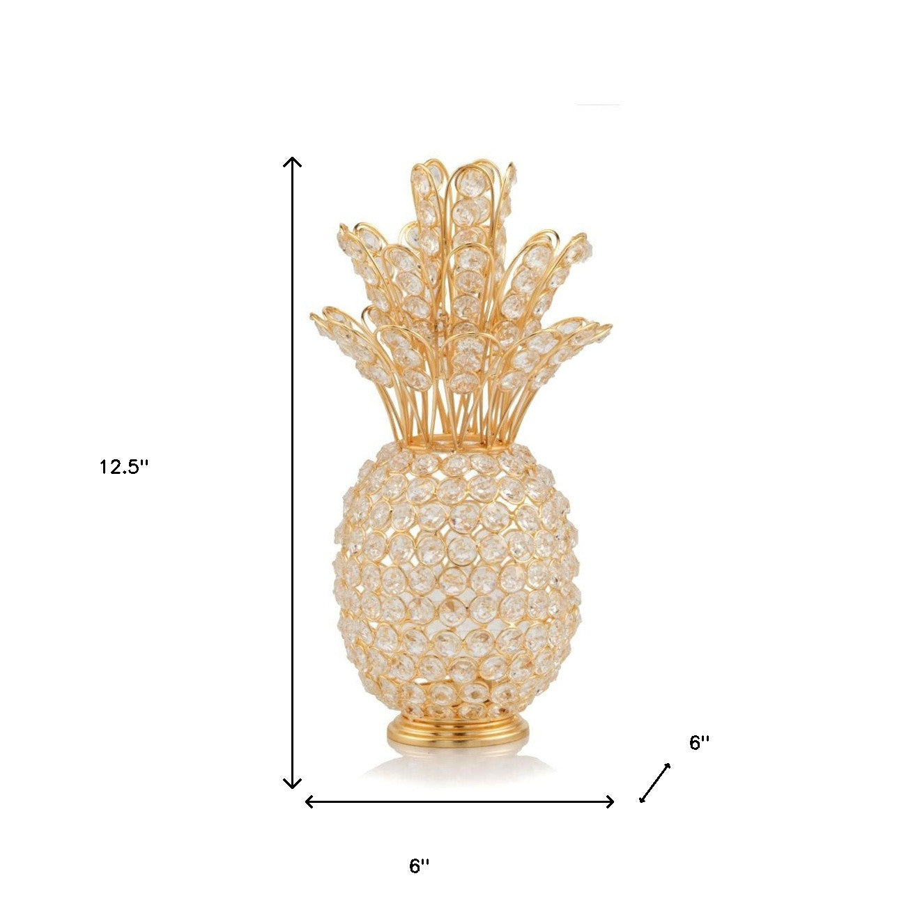 13" Gold Metal Decorative Pineapple