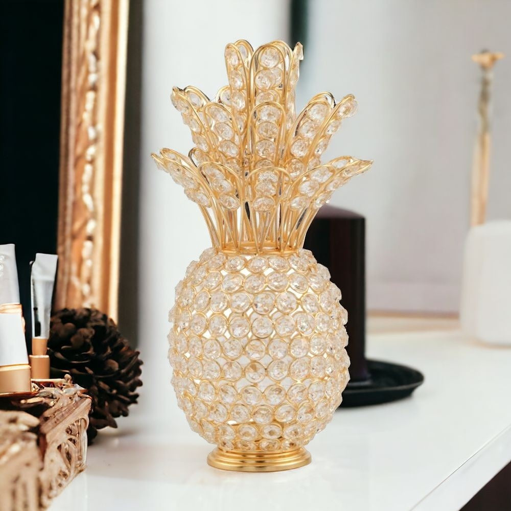 13" Gold Metal Decorative Pineapple