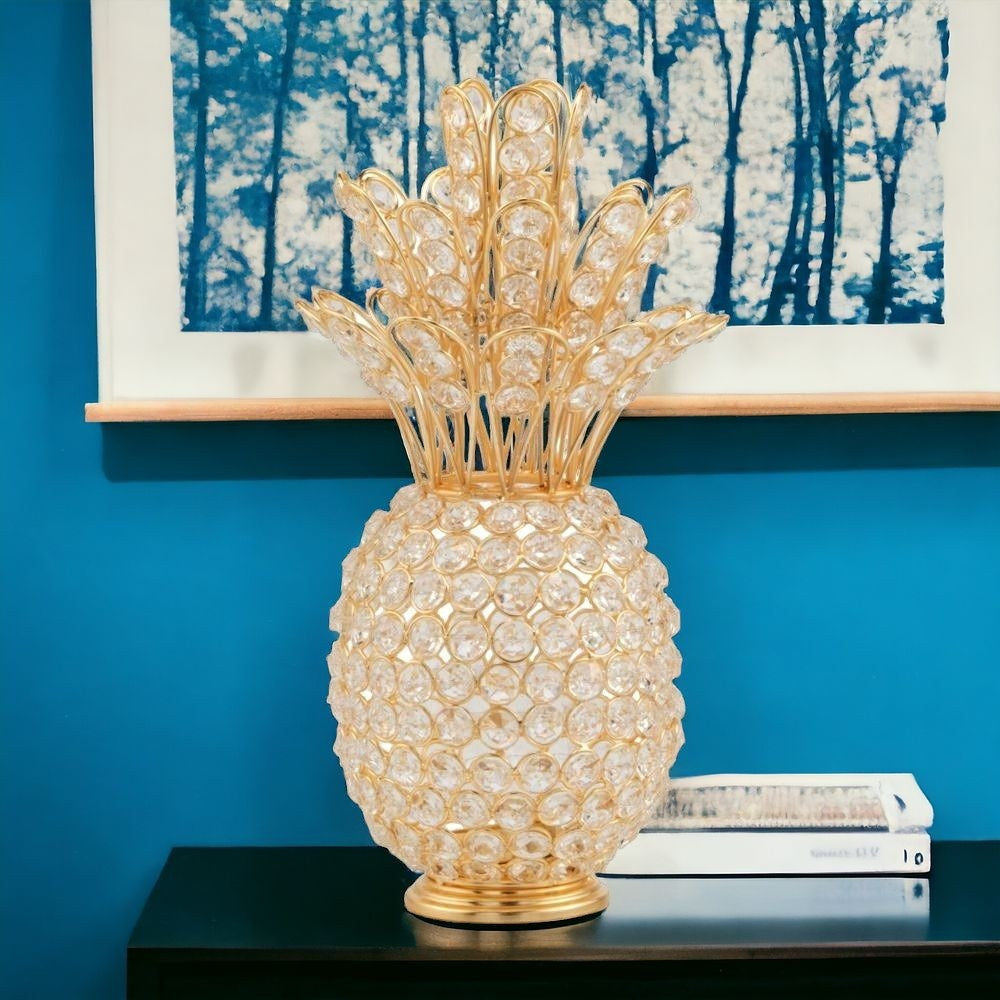 13" Gold Metal Decorative Pineapple