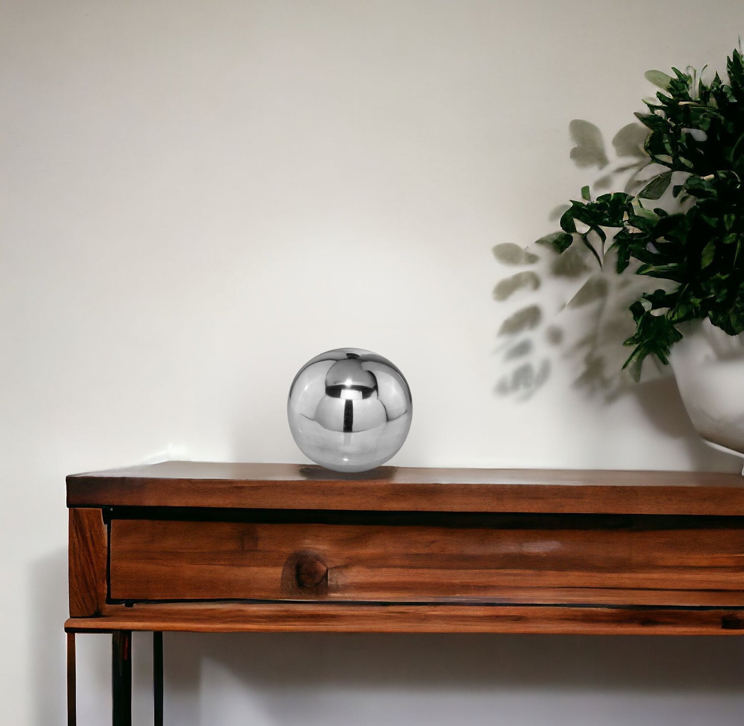 3" Silver Metal Decorative Orb