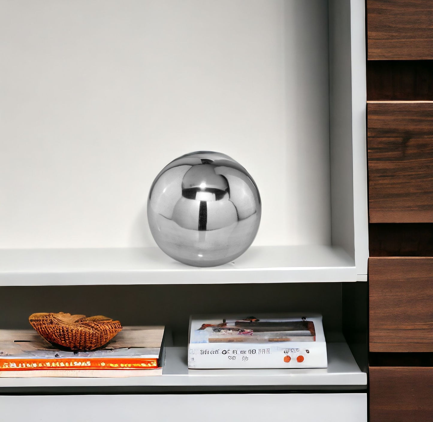 3" Silver Metal Decorative Orb