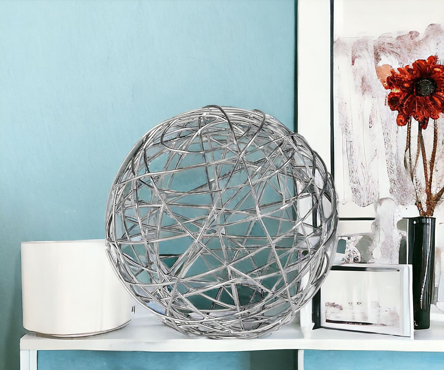 12" X 12" X 12" Silver Extra Large Wire Sphere