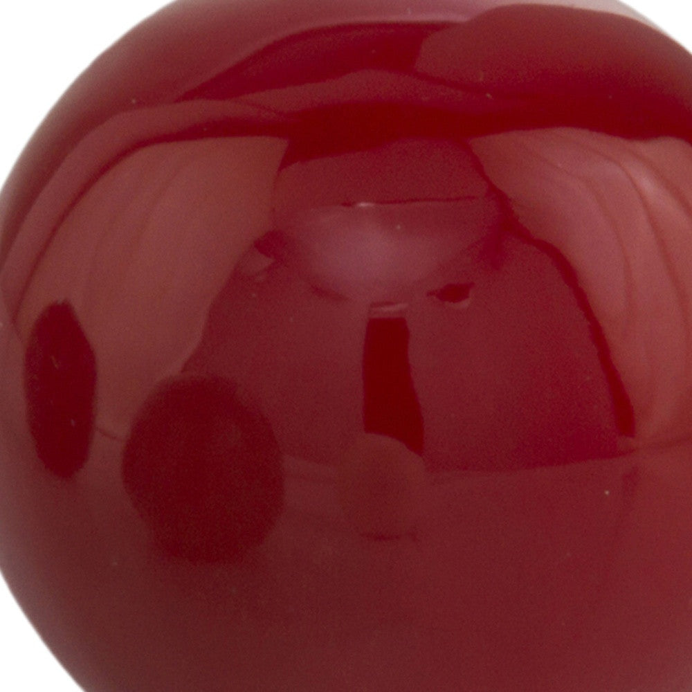 3" Red Poppy Enameled Aluminum Decorative Sphere