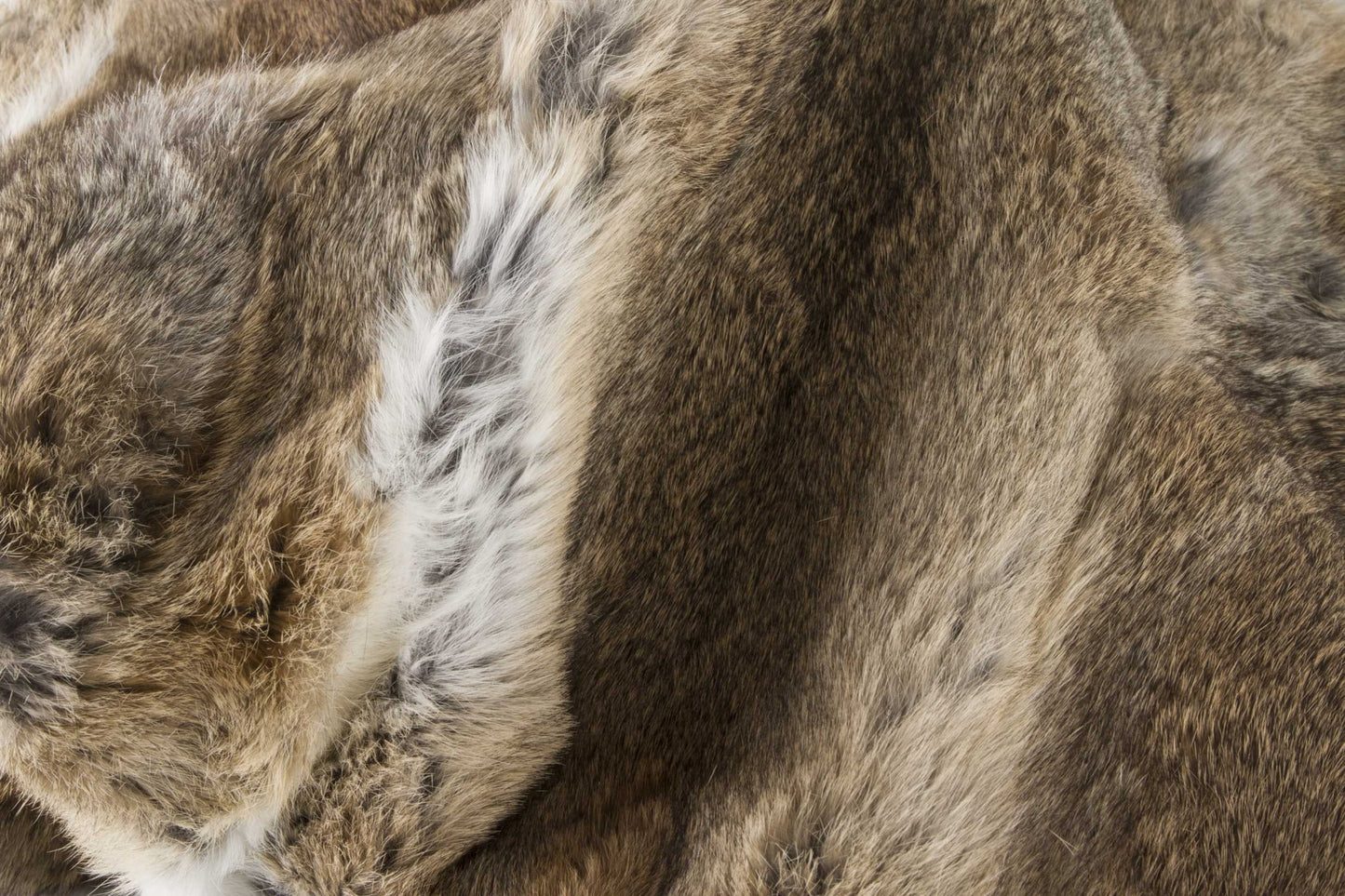 2" X 50" X 60" 100 Natural Rabbit Fur Hazelnut Throw Blanket