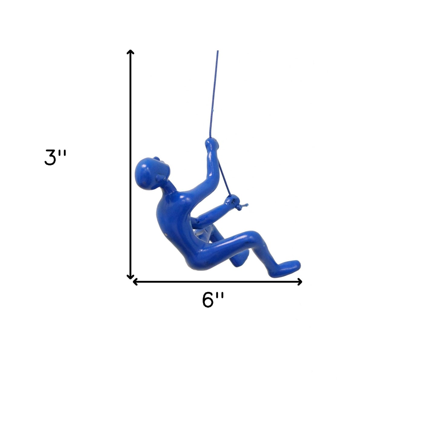 6" Blue Unique Climbing Man Wall Art