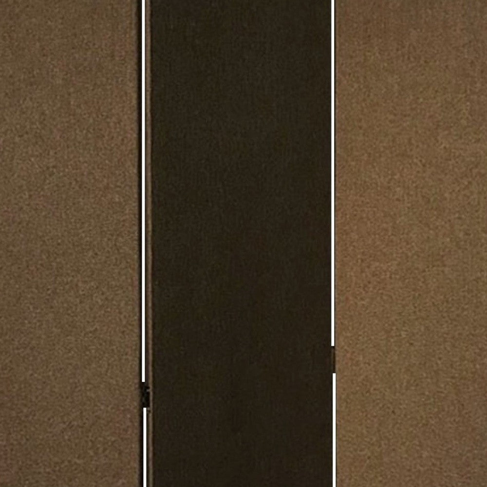 Brown Upholstered 3 Panel Room Divider Screen