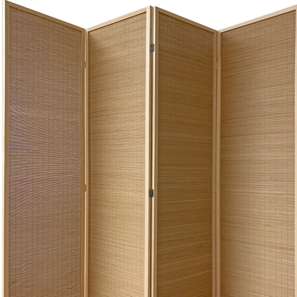 7" Light Bamboo 4 Panel Room Divider Screen