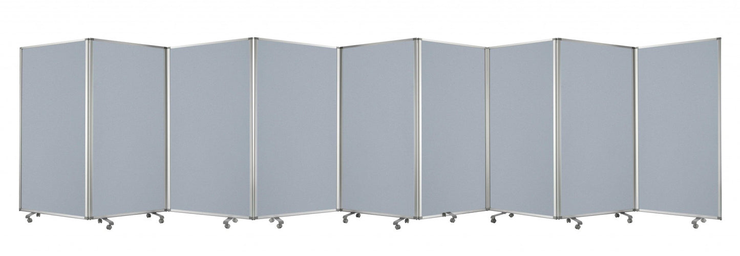 318" X 1" X 71" Metal, Grey, 9 Panel, Screen