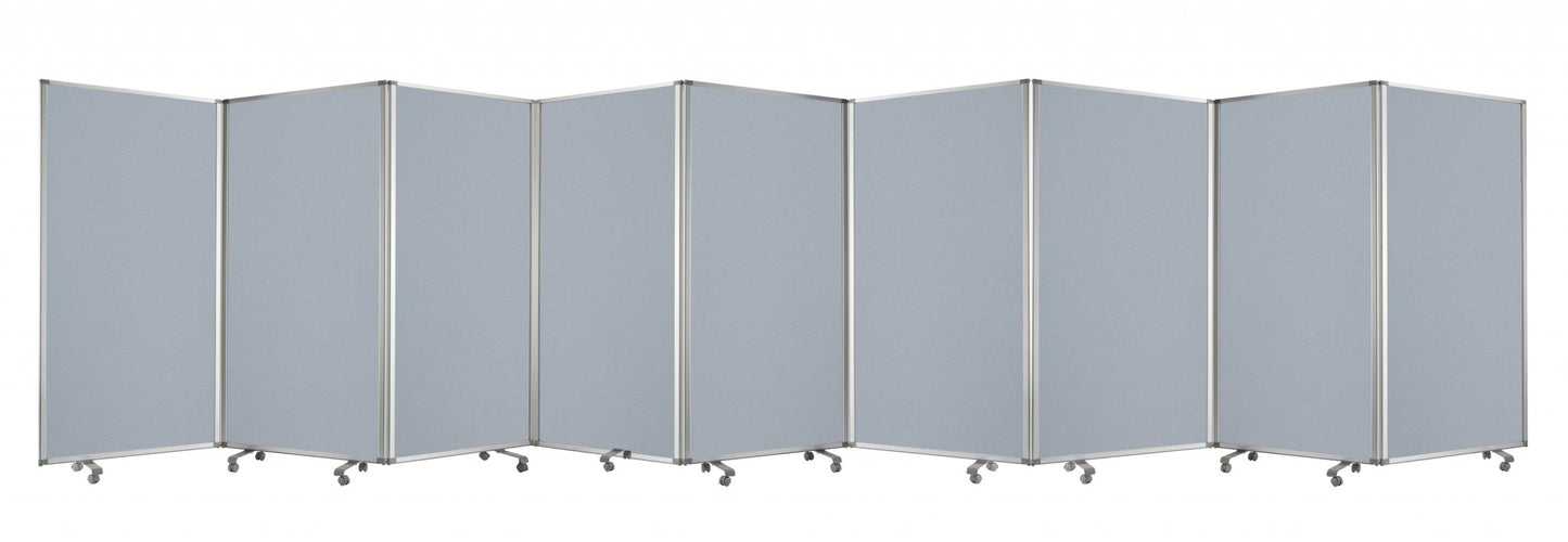 318" X 1" X 71" Metal, Grey, 9 Panel, Screen