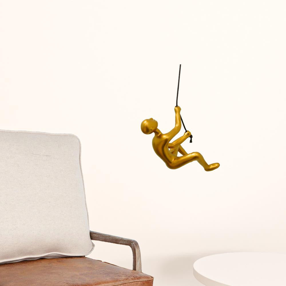 6" Gold Unique Climbing Man Wall Art