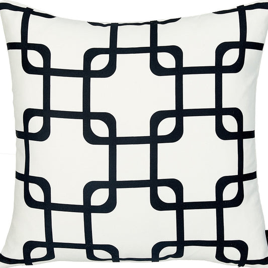 Black And White Geometric Squares Decorative Throw Pillow Cover