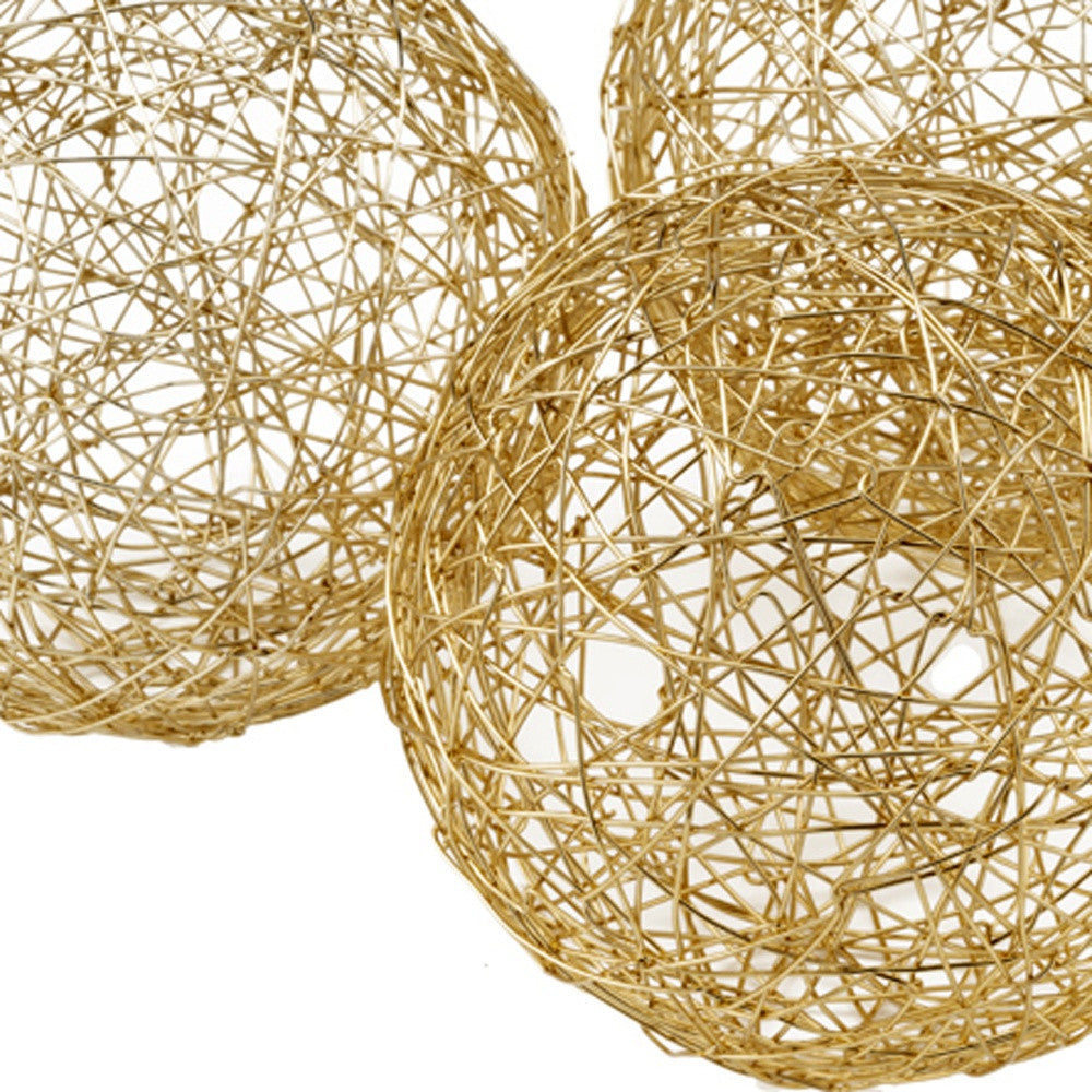 5" X 5" X 5" Gold Iron Wire Spheres Box Of 3