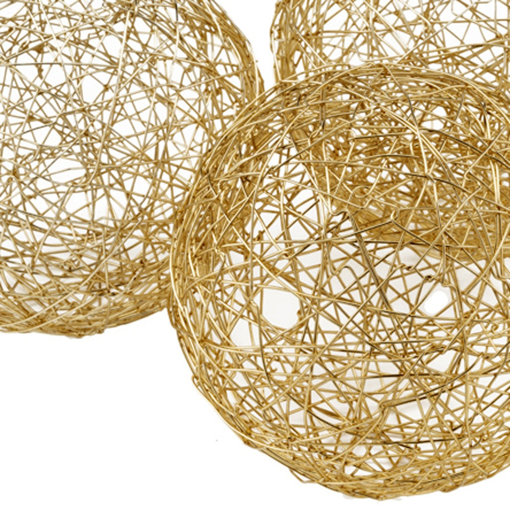 5" X 5" X 5" Gold Iron Wire Spheres Box Of 3
