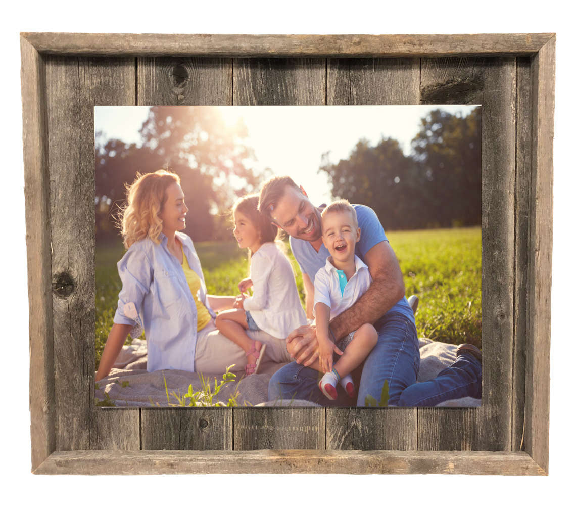 11X14 Weathered Grey Picture Frame With Plexiglass Holder