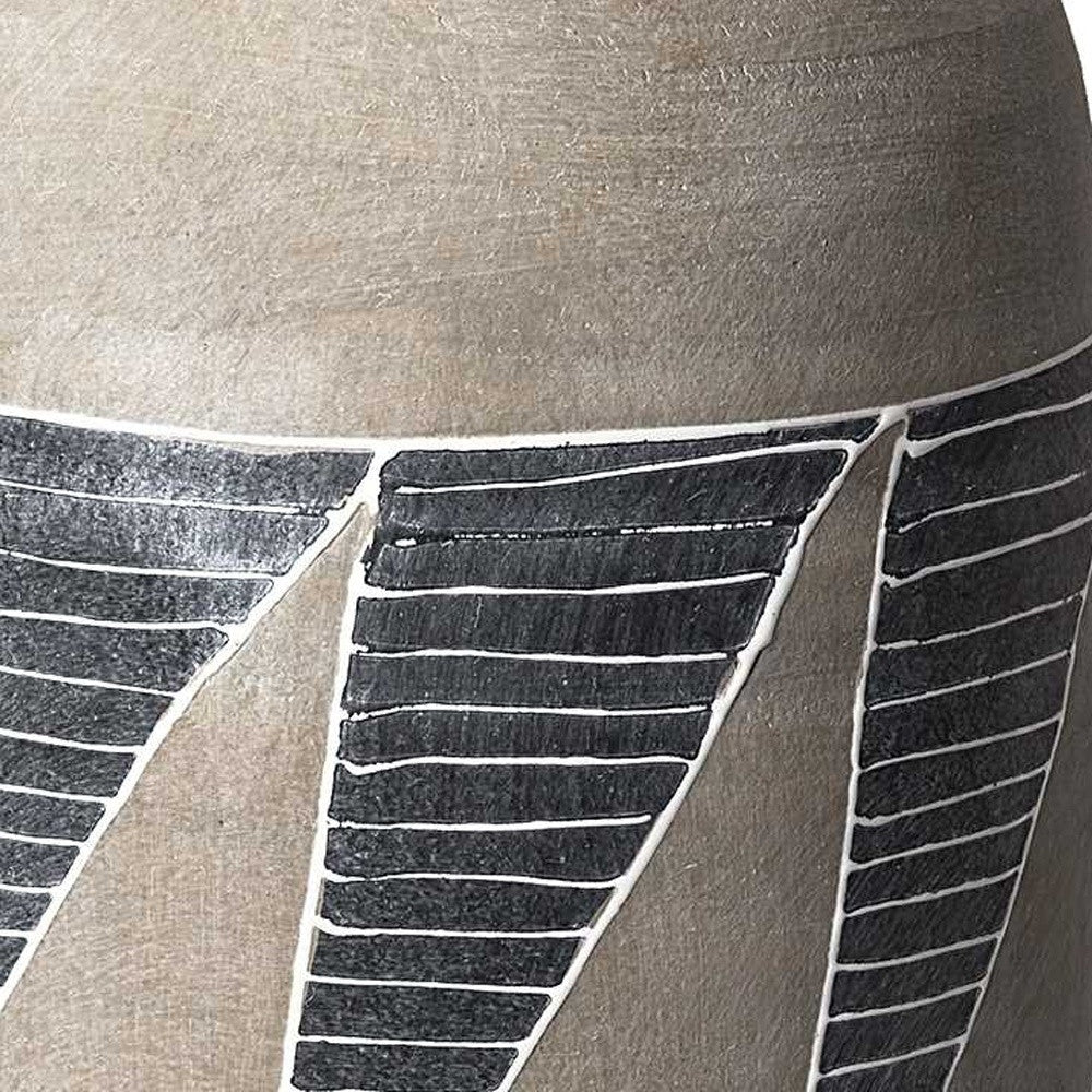 Grey And Brown Ceramic Vase