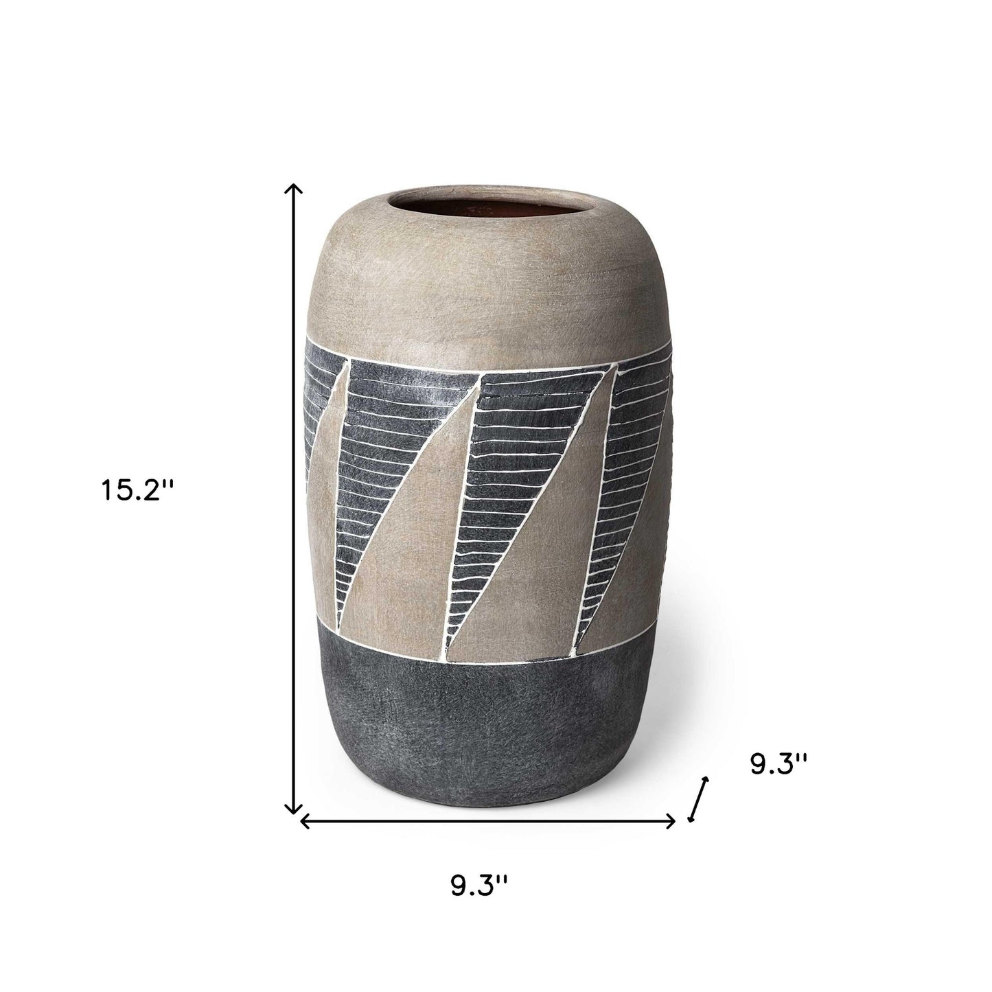 Grey And Brown Ceramic Vase