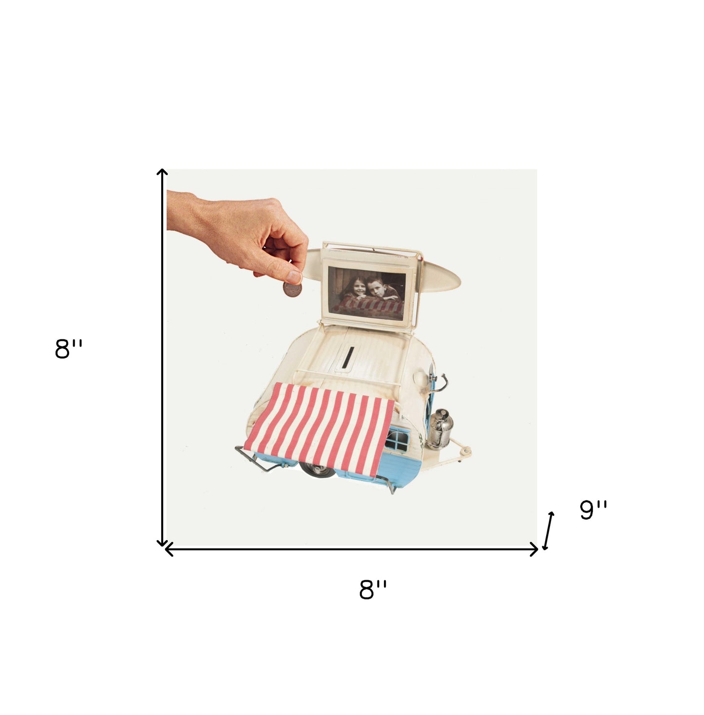 Piggy Bank And Picture Frame Camper Trailer Model