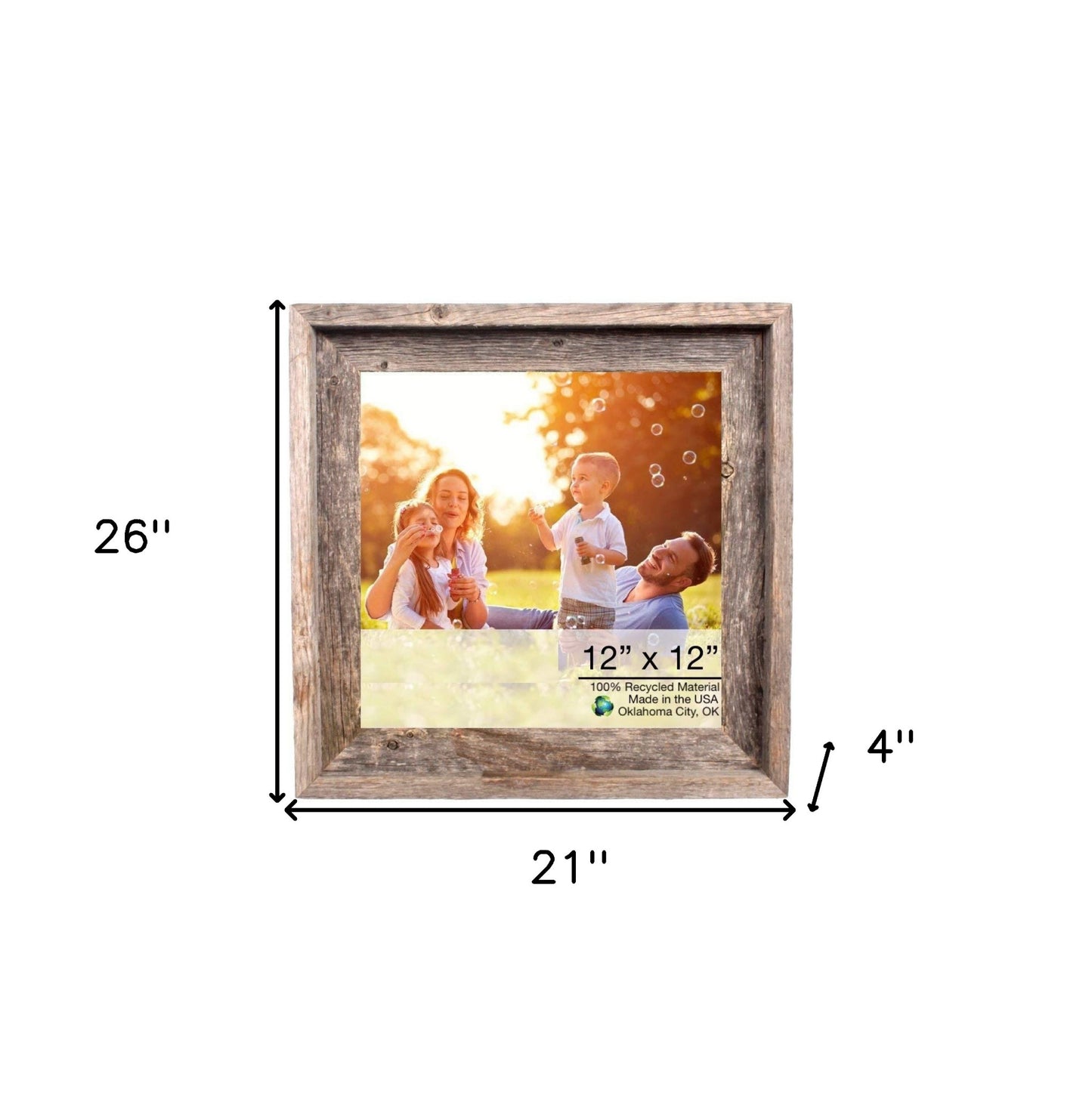 12X12 Natural Weathered Grey Picture Frame