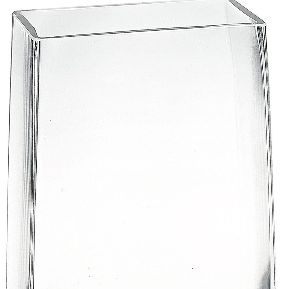 7 Clear Glass Rectangle Handmade Vase