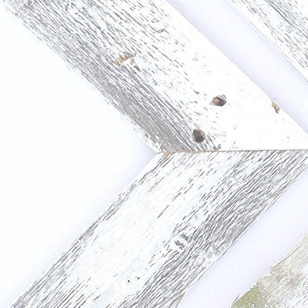 Set Of 3 White Wash Reclaimed Wood Chevron Arrow