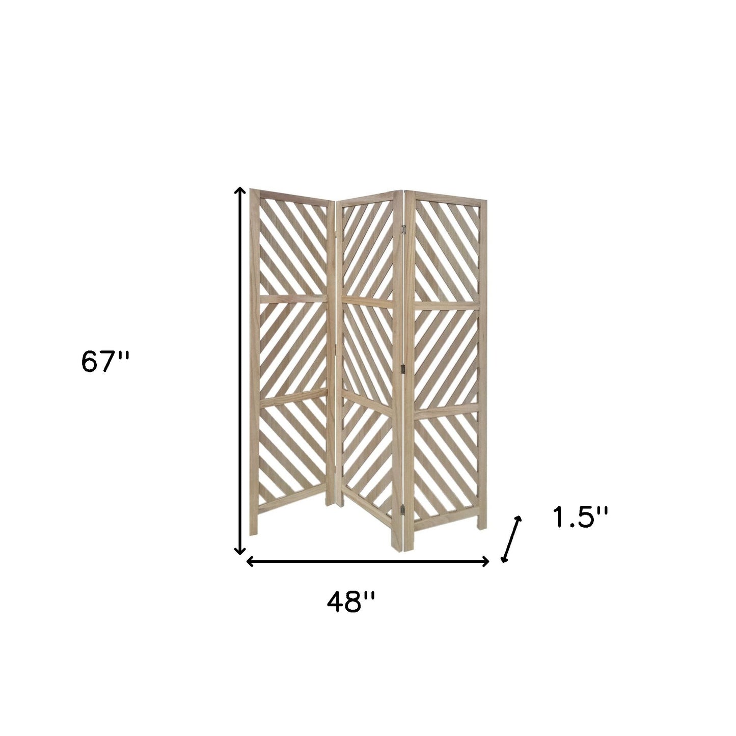 3 Panel Room Divider With Tropical Leaf