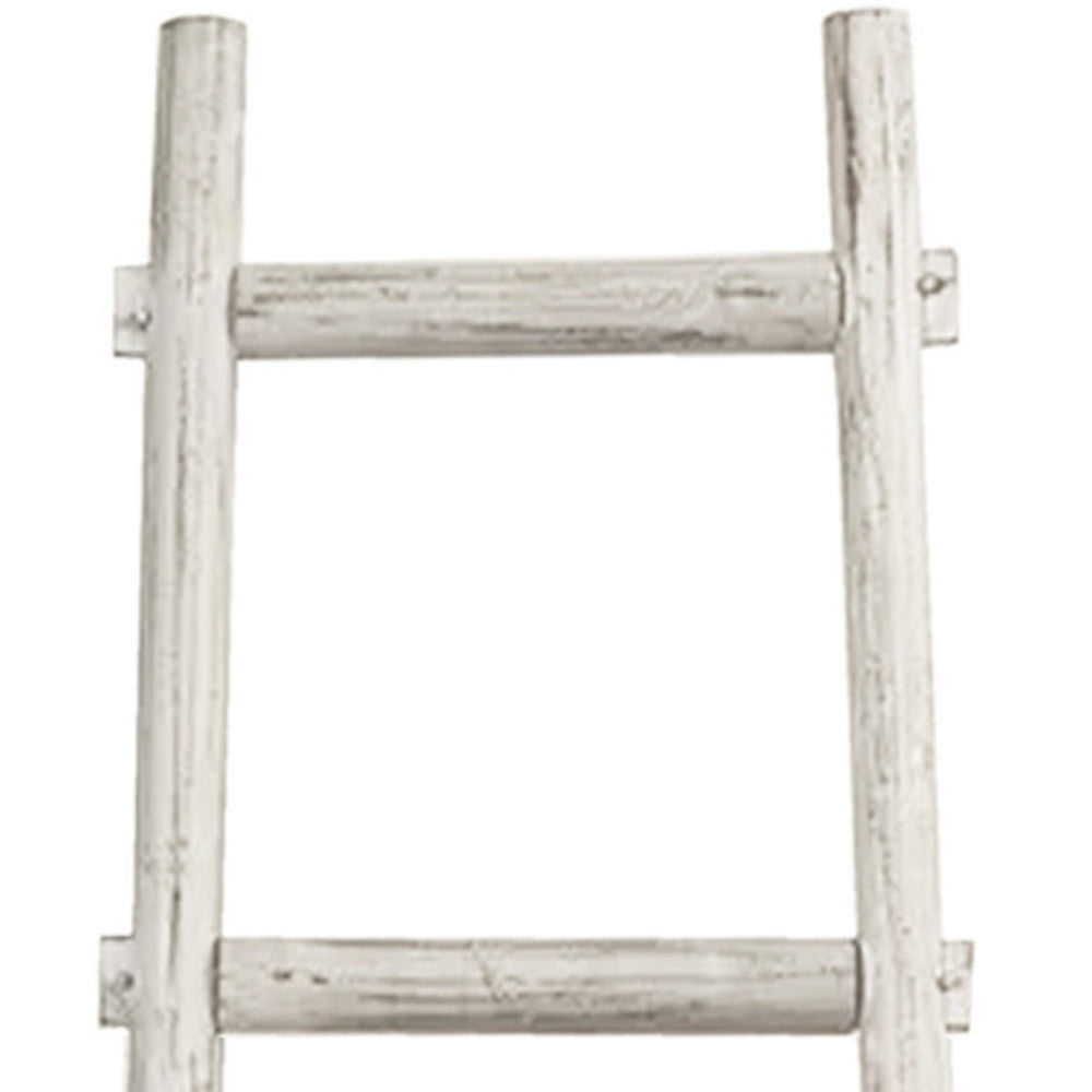 72" X 18" X 2" White Decorative Ladder Shelve