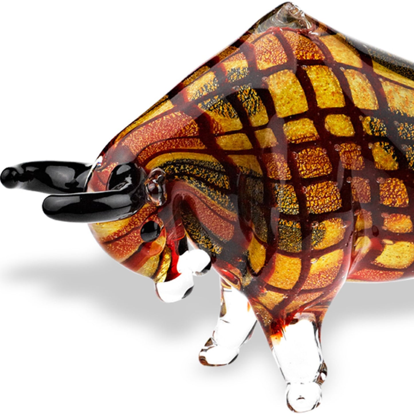 9 Multicolor Large Bull Art Glass