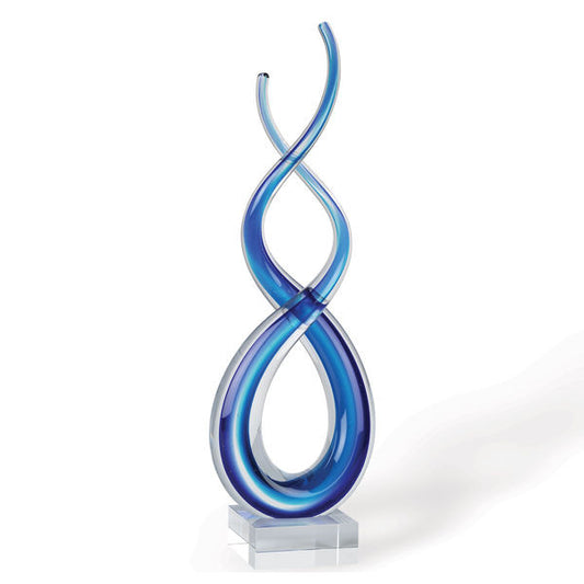 20 Blue Art Glass Centerpiece
