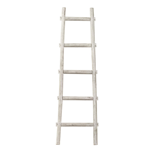 59" X 18" X 2" White Decorative Ladder Shelve