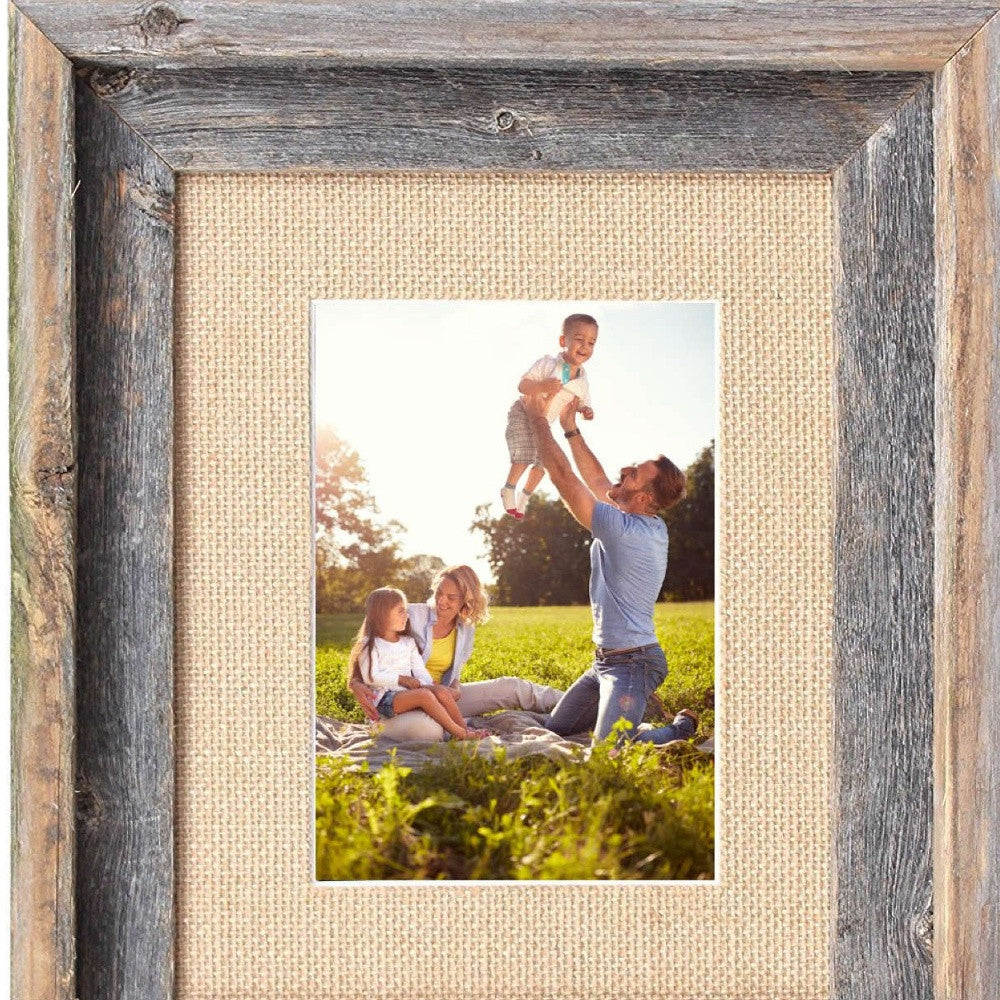 11X14 Rustic Burlap Picture Frame With Plexiglass